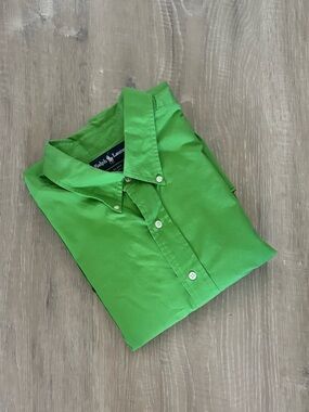 Polo Ralph Lauren Blake Lime Green Cotton Button Down Shirt Men's XXL Vintage